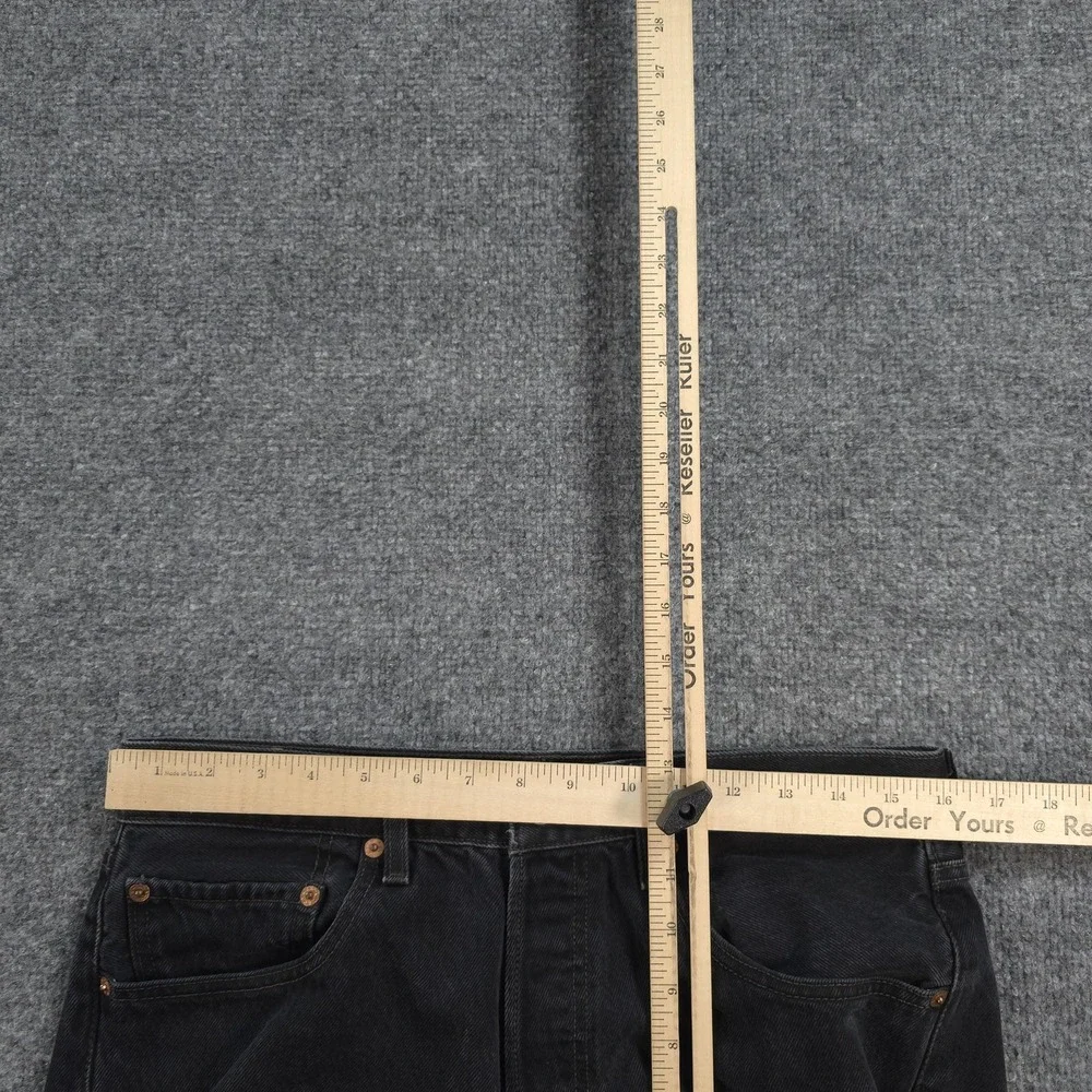 Vintage Levis Jeans Mens 32x34 Black Denim 501 Button Fly Regular Straight Y2K